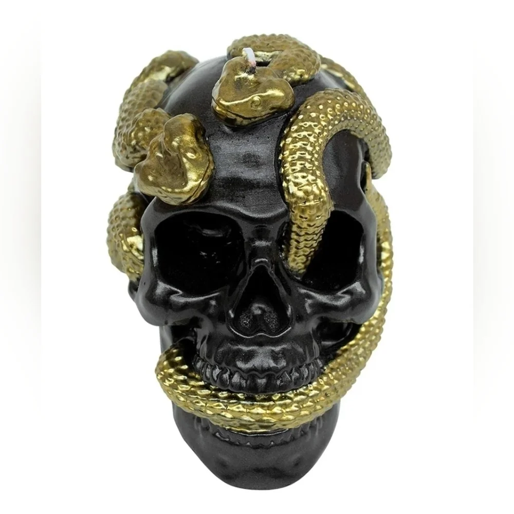 Bleeding Snake Skull wax Candle, Halloween, 5